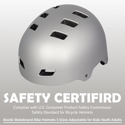 Image of Skateboard Bike Helmet,3 Sizes for Adults Youth Teen Kids Toddler | Adjustable for Men Women Boys Girls,Safety Certified Multi-Sport for Scooter Skate Bicycle Skating Rollerblading
