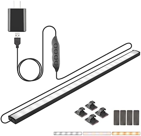 weipute USB Led Under Counter Lights for Kitchen Plug in. 12 Inch Invisible Above Cabinet Lighting Dimmable Led 3 Color Strip Lighting for Cabinets Quick and Easy to Install