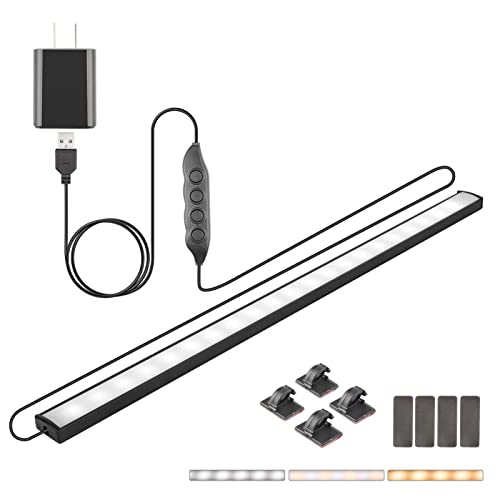 Weipute Usb Led Under Counter Lights For Kitchen Plug In. 12 Inch Invisible Above Cabinet Lighting Dimmable Led 3 Color Strip Lighting For Cabinets Quick And Easy To Install #TOP1