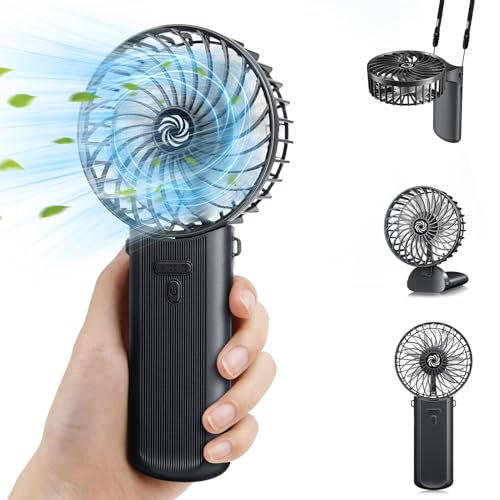 TOPPELIGHT Ventilatore Portatile, Ventilatore USB Ricaricabile 180° Pieghevole Ventilatori da...