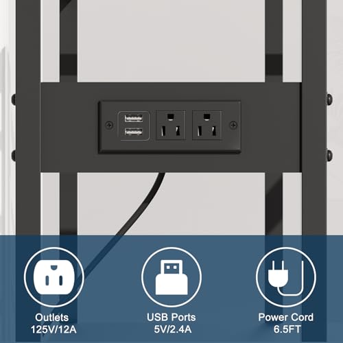 Image of Urban Deco 55-75 Gallon Fish Tank Stand with Power Outlets, 900LBS Capacity Aquarium Stand, Metal Fish Tank Stand Dual-Layer Design Terrarium Stand, Black