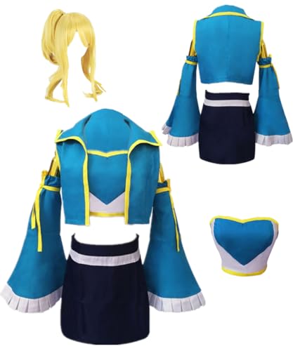 TYRHDJZQ Anime Jupe bleue uniforme scolaire pour femme – Costume d'Halloween (taille XXL US))