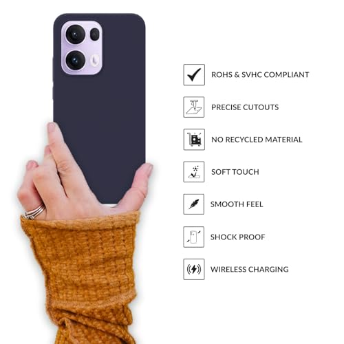 Image of SPRIG Compatible with Oppo Reno 13 Pro Premium SilkTone Back Cover Drop Tested Shock Proof Mobile Case for Men, Women, Boys and Girls with Camera Protection (Midnight Blue)