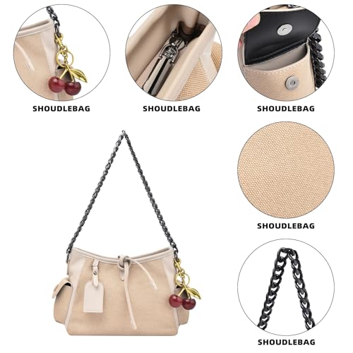 ARISTOTE Shoulder Bags Purses for Women, Hobo Tote Crossbody Bag Wallet Women with 2 Removable Strap 1 Cherry Keychain2