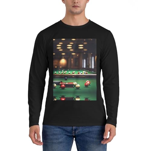 Chemise homme imprimé billard EdWal : t-shirt manches longues léger et décontracté