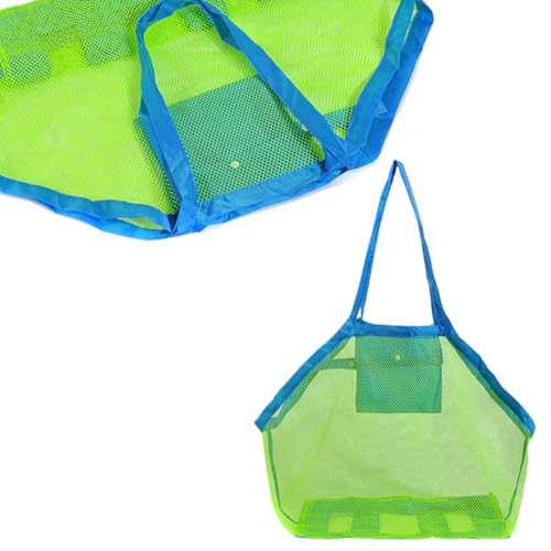 BESPORTBLE 1pc Large Capacity Mesh Tote Bag for Beach Portable Outdoor Storage Pouch with Handle for Organizing and Carrying Dacron Material for Comfort and Durability2