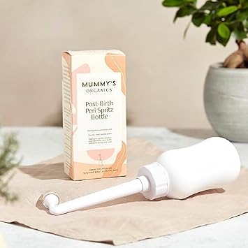 Mummys Organics - Post Birth Perineal Wash Bottle, Upside Down Squeeze Bottle, 300ml Angled Spout, Hospital Birth Bag, Postpartum Essentials, Portable Bidet, Peri Spritz Bottle, Travel wash - Apricot