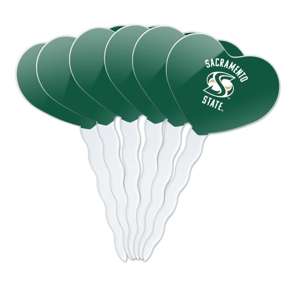 Sacramento State University Hornets Heart Love Cupcake Picks Toppers Decoration Set of 6