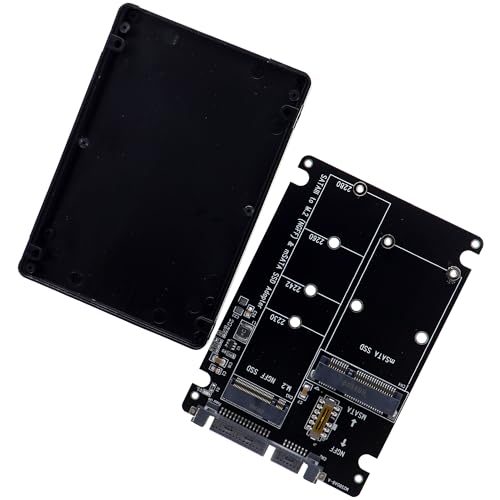 Deal4GO M.2 NGFF mSATA SSD Hard Drive to 2.5 inch SATA III Enclosure Adapter Bay with 7mm Case (Black)