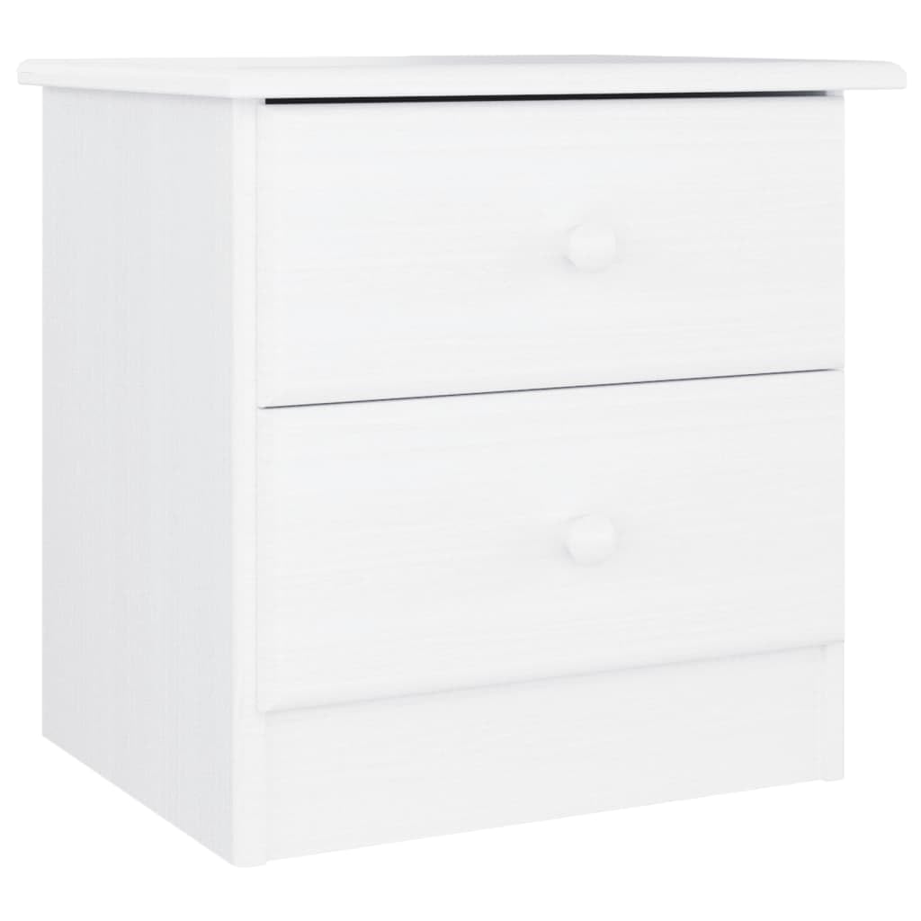 Generico Comodino Alta Bianco 41x35x41 cm in Legno Massello di Pino,Comodini