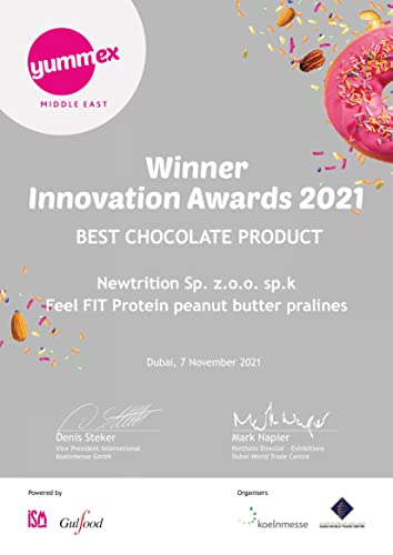 Feel FIT Protein Erdnussbutter-Pralinen in hochwertiger Milchschokolade, ohne Zuckerzusatz, 17% Eiweiß, glutenfrei 33 g (1 Packung)