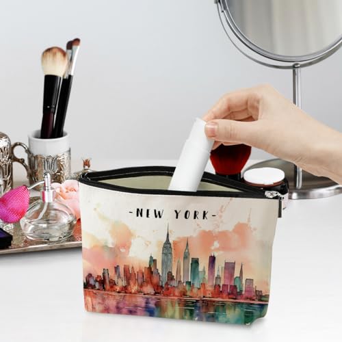 New York Lovers Gift Makeup Bag Cosmetic Bag, New York Travel Gifts Girls Trip Gifts Favors, New York Souvenir Merch Friendship Gifts for Women NY Lovers Traveller Bestie Coworkers Birthday Christmas2