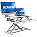 Produktbild Flexispot Höhenverstellbar Schreibtischaufsatz Büro Sitz Steh Computertisch 88 * 42 cm Stehpult mit Tastaturablage, Geeignet für Zwei Monitore, Weiß