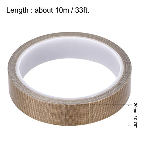 Image of uxcell Heat Resistant Tape - High Temperature Heat Transfer Tape PTFE Film Adhesive Tape 20mm x 10m(33ft)