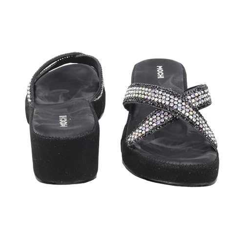 Image of Mochi Women Wedge Heel Beaded & Comfort Sandal