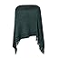 Ferand Poncho voor dames, open voorkant, losse pasvorm, omzoomde cape