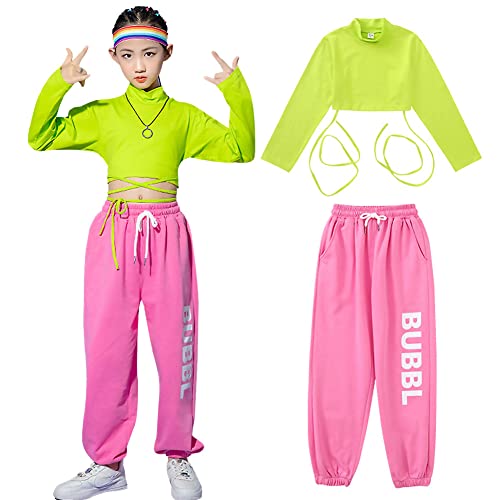 Tenue danse de rue jazz ado avec ensemble vêtements hip hop enfant fille et pantalon cargo