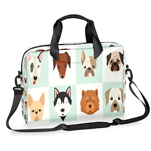 Funda de manga para computadora portátil perro con asa y correa bandolera acolchada