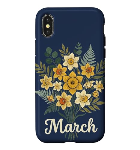 March Birth Flower Daffodil Floral Birthday �X�}�z�P�[�X iPhone X/XS �p