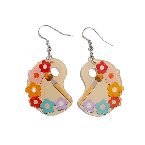 Acrylic Apple Pencil Book Coffee Drop Dangle Earrings Back to School Gifts Teacher's Day Jewelry for Teachers Students First Day of School Appreciation