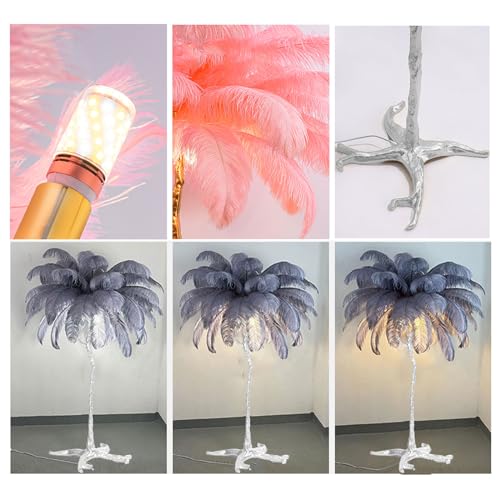Lámpara de Pie de Plumas acogedora con luz de 3 colores para crear espacios llenos de magia 6