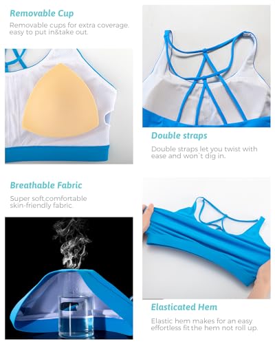 Image of RUNNING GIRL Sports Bras for Women,Padded Sports Bra Tank Top Sexy Crisscross Back High Impact Longline Workout Yoga Bra