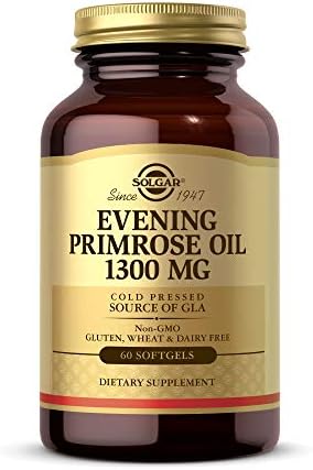 Solgar Evening Primrose Oil 1300 mg, 60 Softgels - Promotes Healthy Skin & Cardiovascular Health - Nutritional Support for Women - Non-GMO, Gluten Free, Dairy Free - 60 Servings
