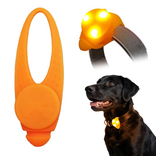 LaRoo Sicherheits LED Leuchtband für Hunde Katzen,LED Licht Blinklicht mit Klettverschluss, Einfach an Halsband Leine und Geschirr zu Befestigen