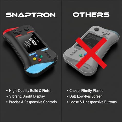 Image of SNAPTRON Handheld Gaming Console for Kids & Adults| Retro Game Console| 500-In-1 Built-in Classic Video Game| Portable Gaming Console| Rechargeable 3.5'' LCD Screen for Boys 7-14 Years| Retro Game Box
