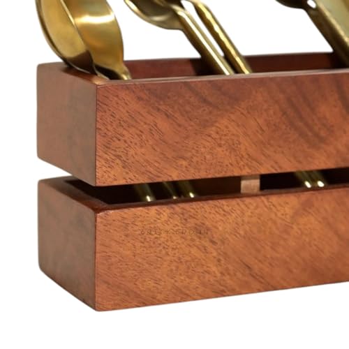 Image of MISAN Cranny Cutlery Caddy Holder - Stylish & Durable Utensil Organizer for Kitchen, Dining Table, and Office Use with Multi-Section Storage Compartments