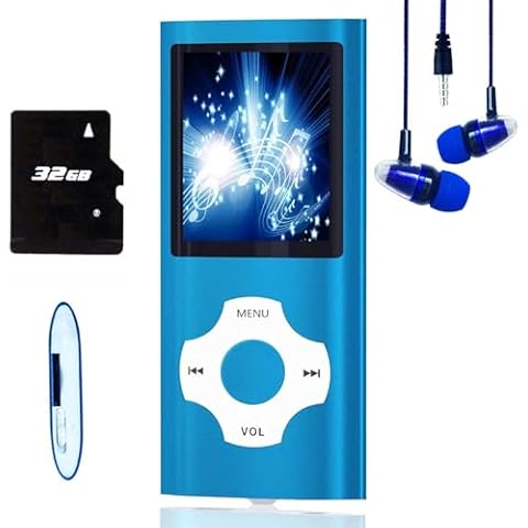 MP3 Player / MP4 Player, Hotechs MP3 Music Player with 32GB Memory SD Card Slim Classic Digital LCD 1.82'' Screen Mini USB Port with FM Radio, Voice Record Cover