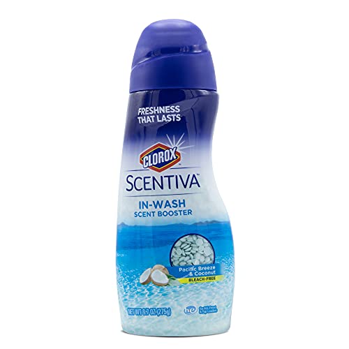 Clorox Scentiva Scent Booster Beads Laundry Freshener | In-Wash Laundry Scent Booster Beads for Fresh Clothes and Linens, Pacific Breeze and Coconut Scent 9.7 Fluid Ounces