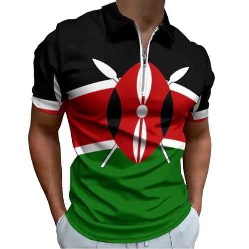 Mens Zip Short Sleeve Polo Shirts Classic Golf Tee Tracksuit T-Shirt for Athletic Casual