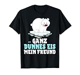 Eisbär Ironie lustiger Spruch ganz dünnes Eis