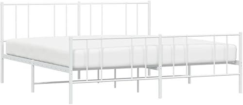 Miniatura 64 de YAFF Marco de cama de metal de 81.5 x 41.3 x 35.4 pulgadas, marco de cama de plataforma de acero resistente con cabecero, no necesita somier, sin