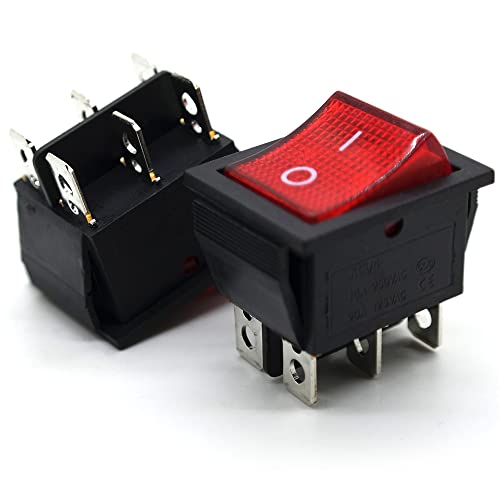 Interrupteur KCD4 6 broches ON-OFF bouton à bascule lumineux 20A 125V pour boîtier