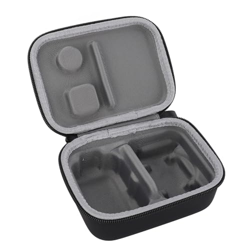カメラハンドバッグ、ポータブルカメラバッグ防水 for ACTION 5Pro 4 3 カメラ用、トラベルカメラ保護ケース、ソフトディバイダー付き、バッテリーとアクセサリーを収納 (黒)