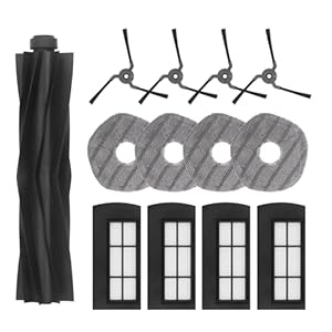DingGreat Ersatzteile für Eufy X9 Pro, Staubsauger roboter zubehör für Eufy Clean X9 Pro (Bürstenrolle/Filter/Seitenwischer/Mop-13pcs)
