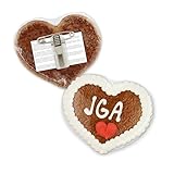 Lebkuchenherz mit Anstecker - JGA - 8x8cm | Lebkuchen Herz Anstecker | JGA Buttons & Anstecker | Ideen JGA Party | Lebkuchenherzen günstig online bestellen von LEBKUCHEN WELT
