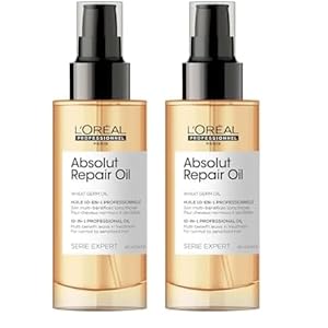 L'Oréal Professionnel Absolut Repair 10-in-1 Leave-in Serum for Dry & Damaged Hair - 90ml | 10-in-1 Multi-Benefit Leave-In Hair Oil, 1 action with 10 benefits, Enriched with Wheat Germ Oil (Pack of 2) 42 41uNvqwgcsL. SL500 . SS300