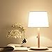 JminJC Lampada da Tavolo Creativa Lampada da Comodino in Camera da Letto Creativa Semplice Romantica Studio di Legno Caldo Luce Soffusa Scrivania,LogColor+WhiteShade
