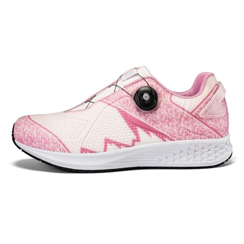 Mateju Zapatilla de Ciclismo Hombre Mujer, Zapatillas Ciclismo Carretera Exterior MTB Compatibles con SPD Lock System, Unisex Adulto Zapatos Bicicleta -DC00018 (Rosa,46)