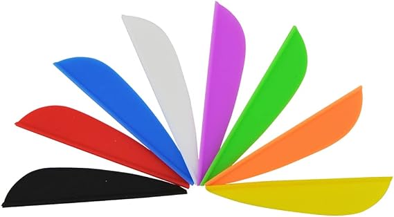 Archery 2'' Vane, Soft Vein, Competition Vein, Archery Arrow, Feather, Rubber Replacement Feather, For Archery Competition, 5 Types, Pack of 50
