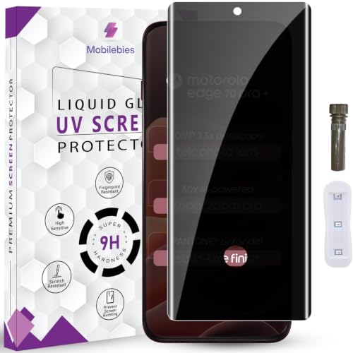Image of Advanced HD+ UV Privacy Tempered Glass Screen Protector For Motorola Edge 70 Pro Plus (6.78 Inch, Pack of 1) Full Adhesive UV Privacy Curved Screen Guard, Case Friendly