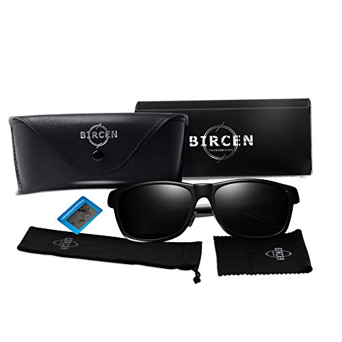 Bircen Men's Women's Driving Sunglasses Polarized UV400 Protection Rectangular Sunglasses for Men Women Anti Glare Glasses - Thumbnail 3