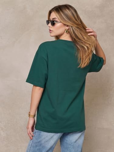 Image of JUNEBERRY Pure Cotton Oversized Baggy Fit Half Sleeve Drop Shoulder Plain Solid Round Neck T-Shirt for Women (Available in Black, White, Lilac, Cork, Maroon, Royal Blue, Swan White, Soap Nut Colors)