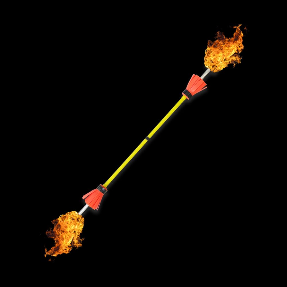 Palo de diablo de flor de fuego con palitos de mano, palitos de diablo de fuego Pro - Malabares de fuego