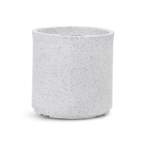 Image of GTB Cylinder German Polymer Pots for Plants Highly Durable Polymers Lightweight Indoor Outdoor Plant Pots, Flower Pot Gamla Tree Planter Container Planters(Plant not Included) (White Marble, 10 inch)