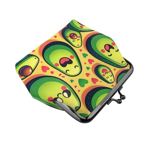 Pu Leather Buckle Coin Purse Cute-Love-Avocado Girls Kiss-Lock Change Purse Wallets3