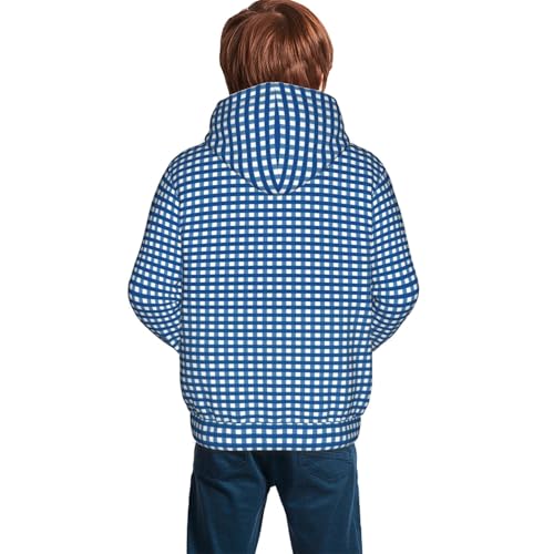 Blue Marble And Gold Kid Hoodies Boys Sweatshirts Girls Pullover with Pocket4